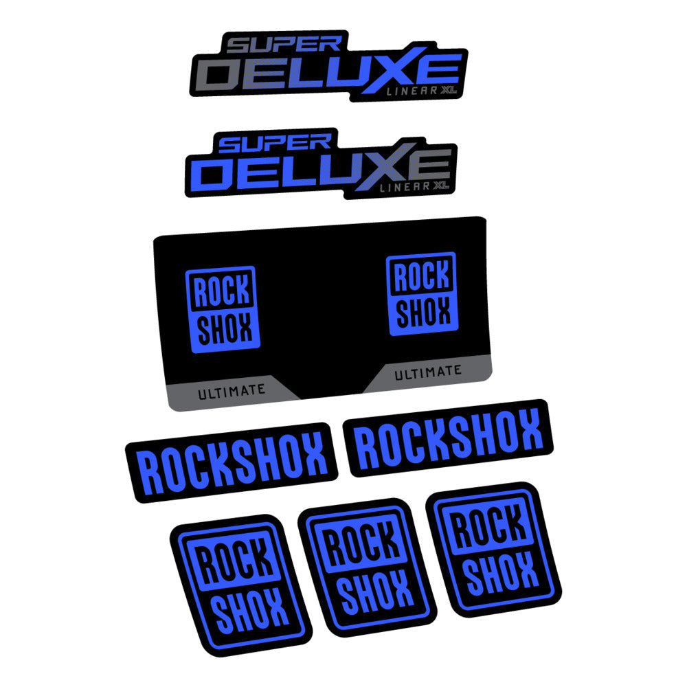 Stickers RockShox Super Deluxe Ultimate 2027 compatibles - Autocollants amortisseur VTT