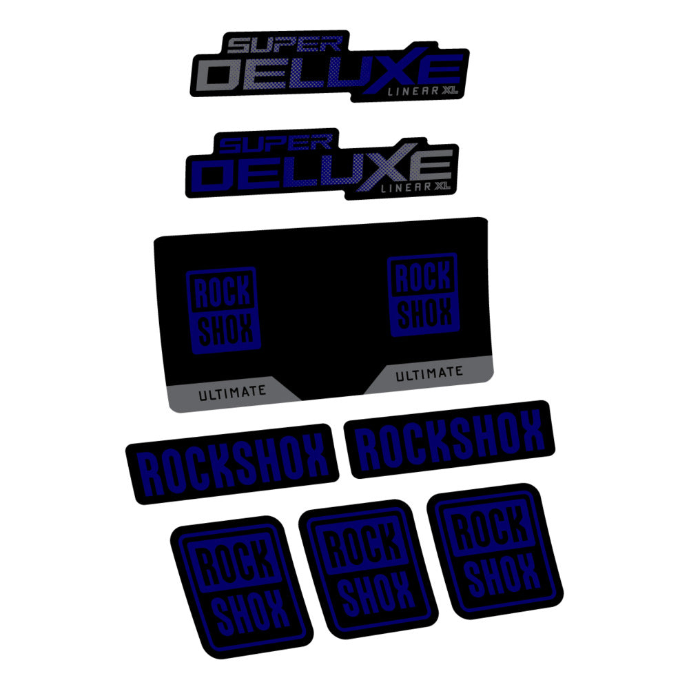Stickers RockShox Super Deluxe Ultimate 2027 compatibles - Autocollants amortisseur VTT