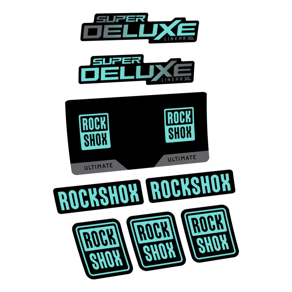 Stickers RockShox Super Deluxe Ultimate 2027 compatibles - Autocollants amortisseur VTT