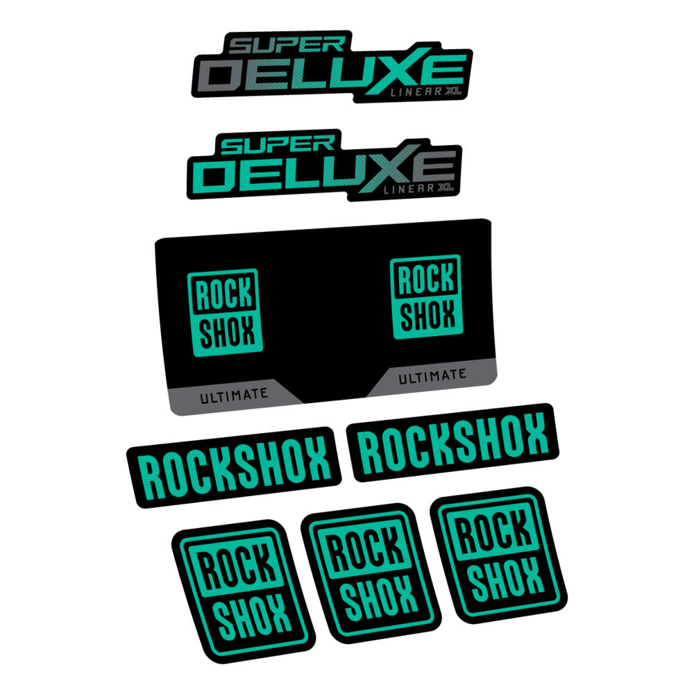 Stickers RockShox Super Deluxe Ultimate 2027 compatibles - Autocollants amortisseur VTT