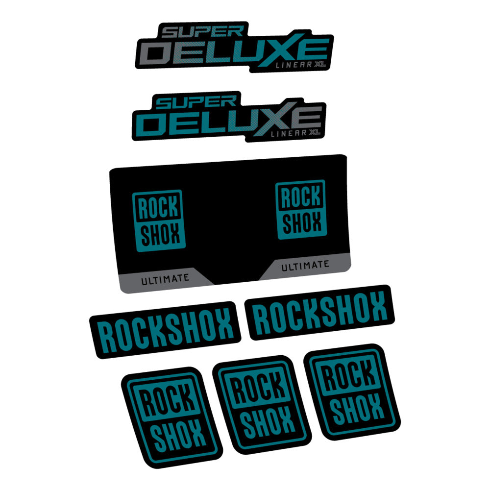 Stickers RockShox Super Deluxe Ultimate 2027 compatibles - Autocollants amortisseur VTT