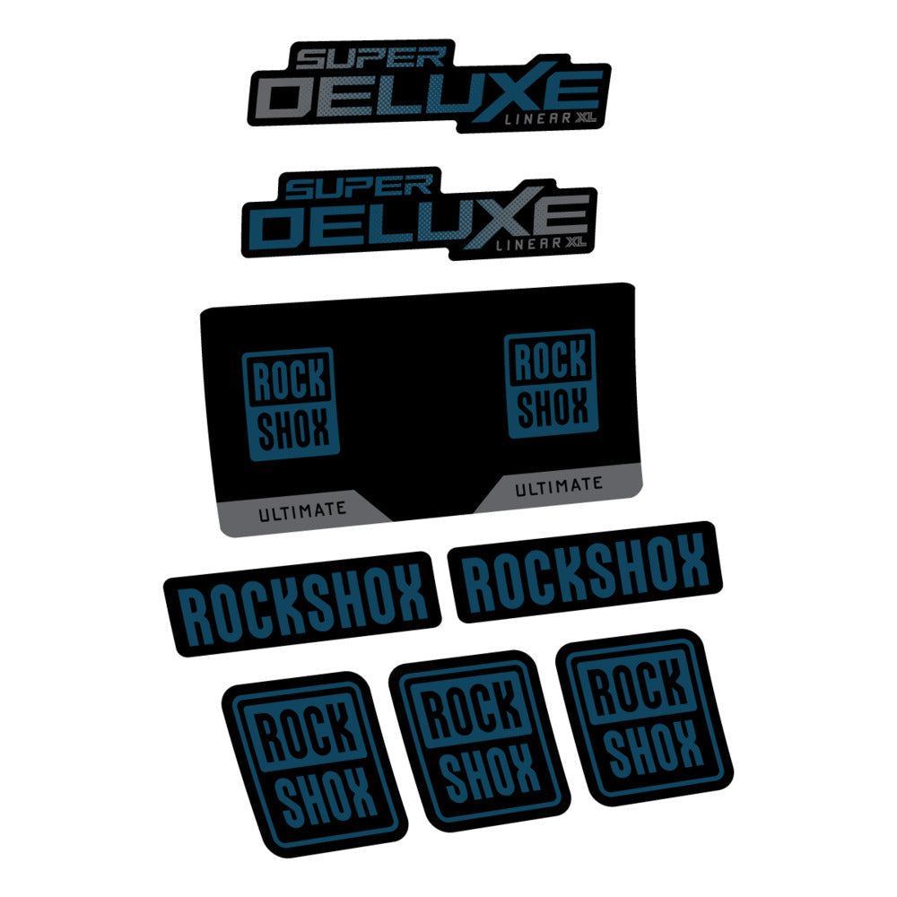 Stickers RockShox Super Deluxe Ultimate 2027 compatibles - Autocollants amortisseur VTT