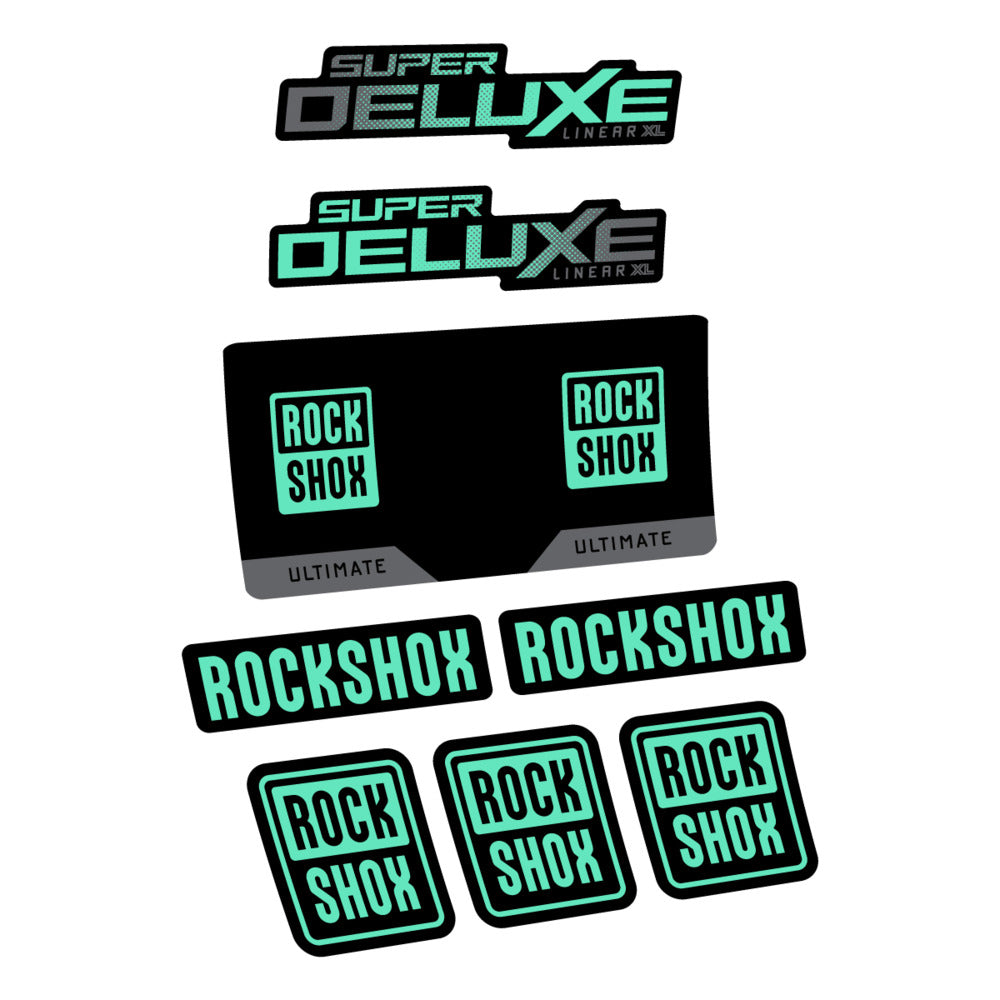 Stickers RockShox Super Deluxe Ultimate 2027 compatibles - Autocollants amortisseur VTT
