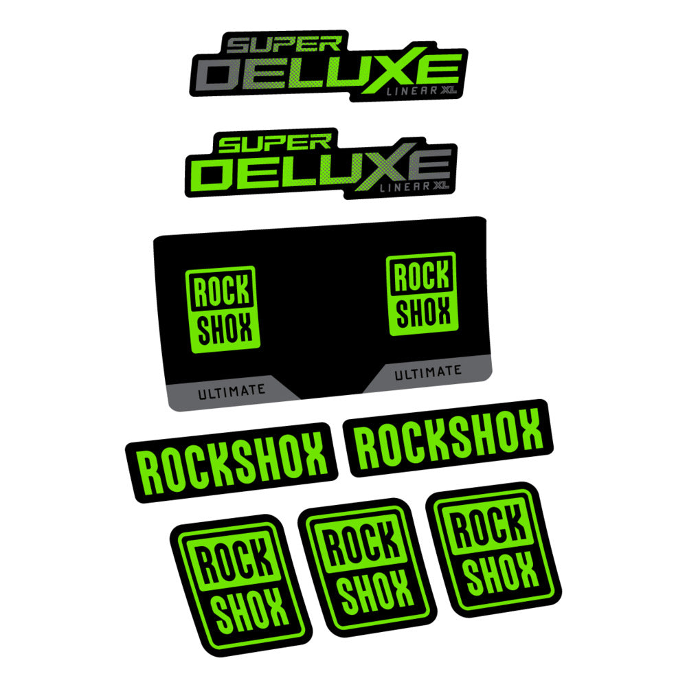 Stickers RockShox Super Deluxe Ultimate 2027 compatibles - Autocollants amortisseur VTT