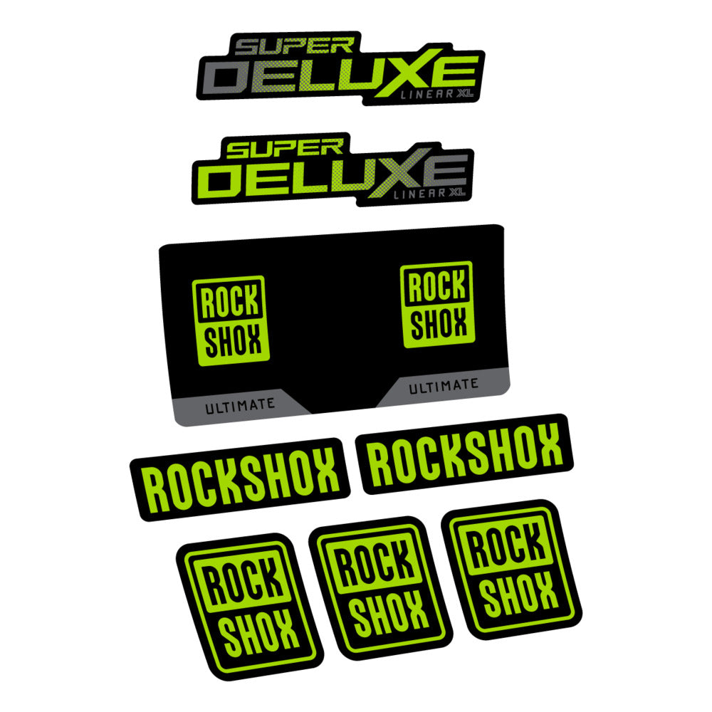 Stickers RockShox Super Deluxe Ultimate 2027 compatibles - Autocollants amortisseur VTT