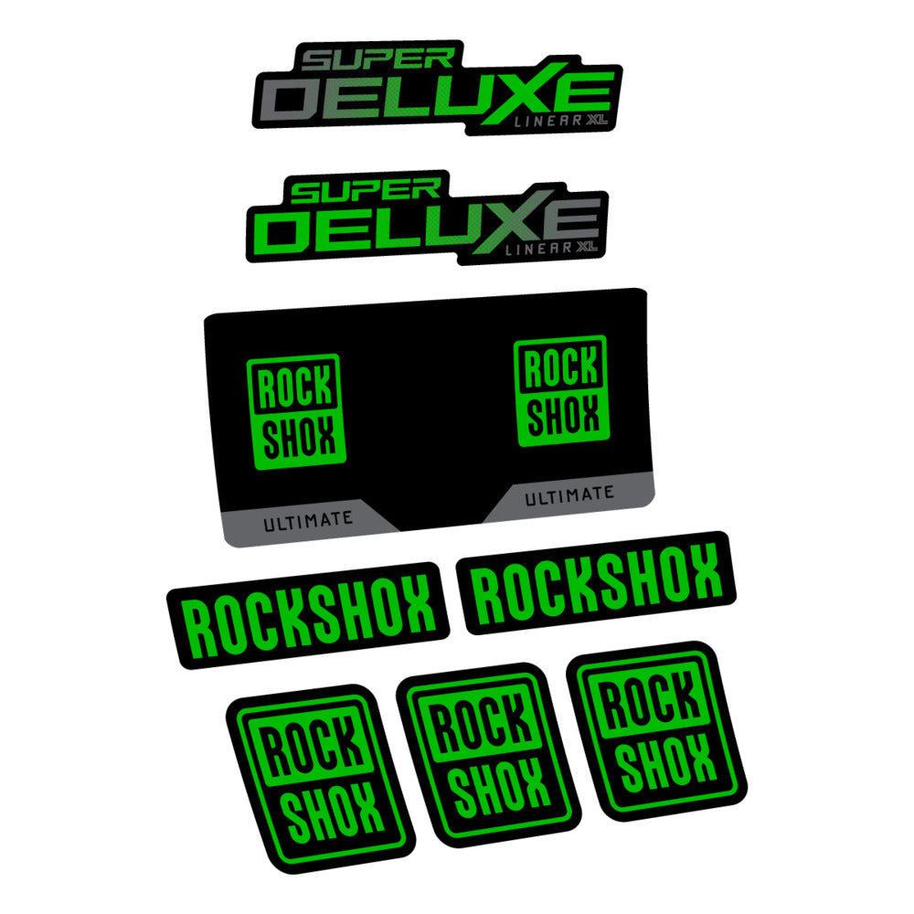 Stickers RockShox Super Deluxe Ultimate 2027 compatibles - Autocollants amortisseur VTT