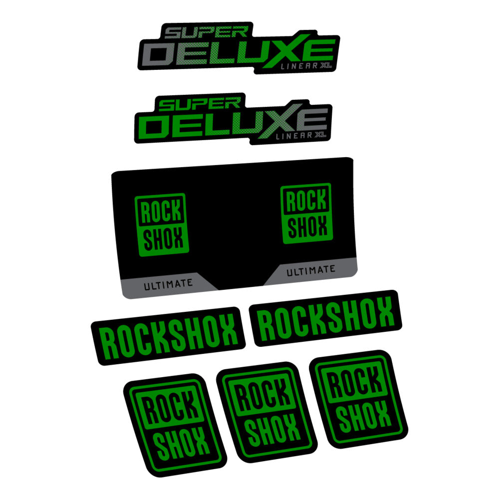 Stickers RockShox Super Deluxe Ultimate 2027 compatibles - Autocollants amortisseur VTT