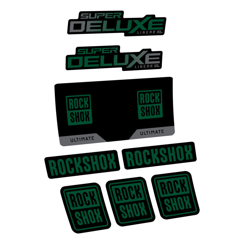 Stickers RockShox Super Deluxe Ultimate 2027 compatibles - Autocollants amortisseur VTT