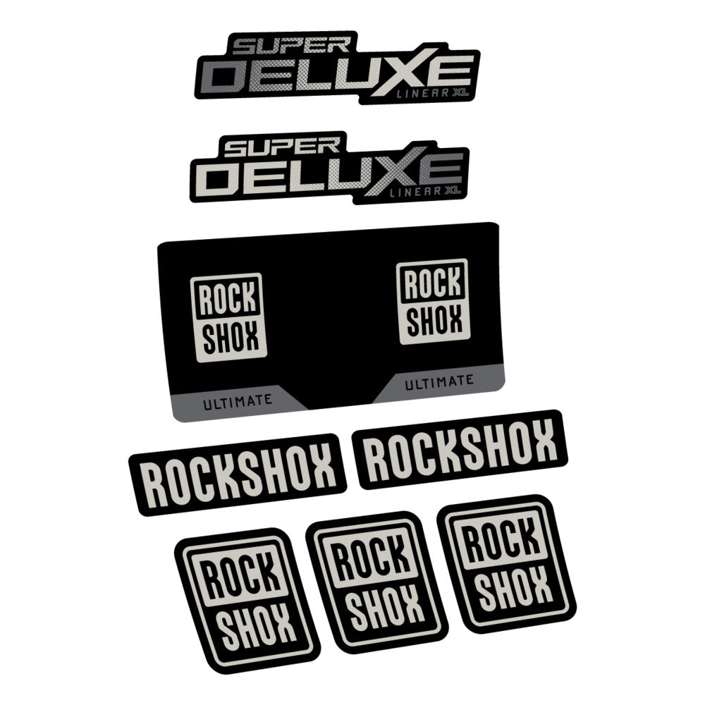 Stickers RockShox Super Deluxe Ultimate 2027 compatibles - Autocollants amortisseur VTT