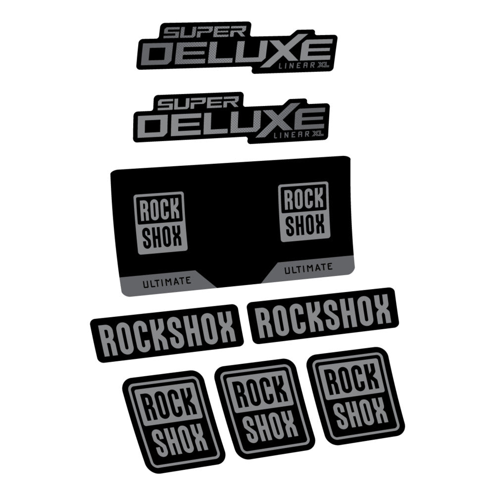 Stickers RockShox Super Deluxe Ultimate 2027 compatibles - Autocollants amortisseur VTT