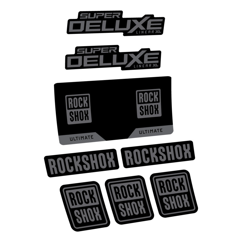 Stickers RockShox Super Deluxe Ultimate 2027 compatibles - Autocollants amortisseur VTT