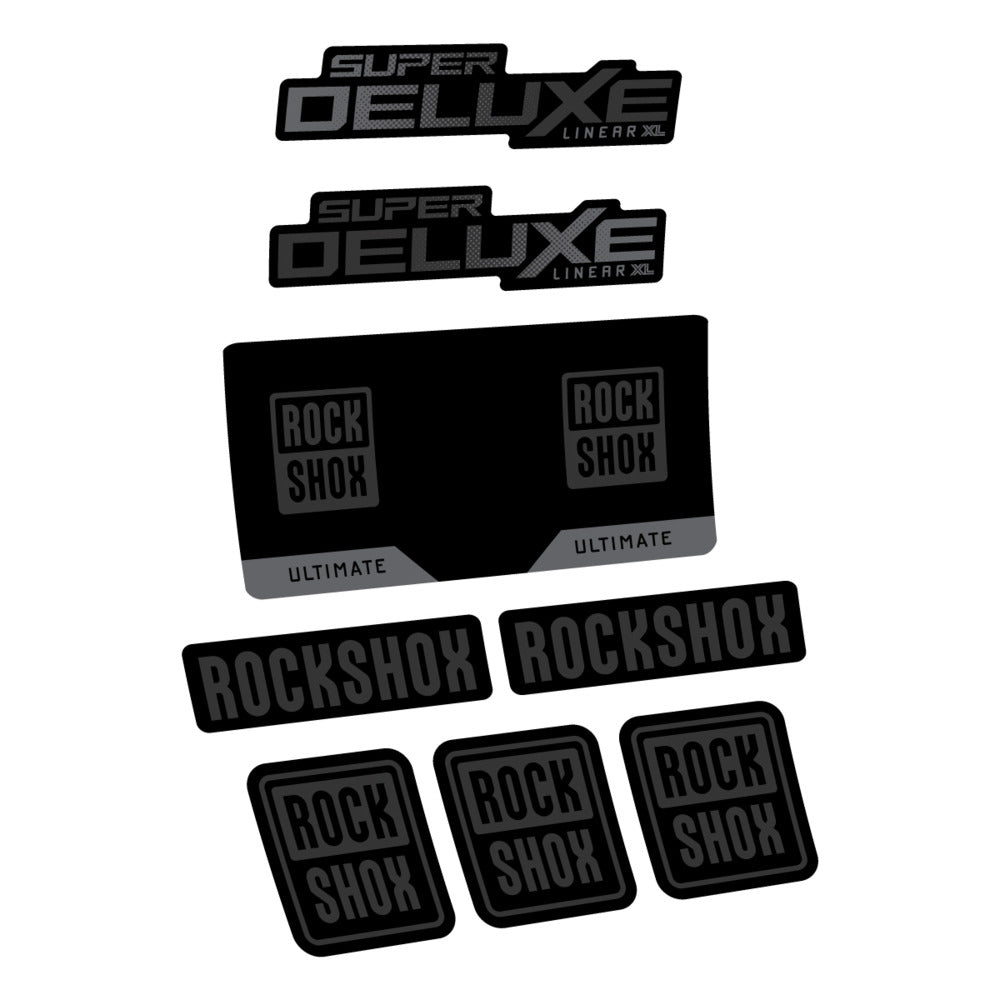 Stickers RockShox Super Deluxe Ultimate 2027 compatibles - Autocollants amortisseur VTT