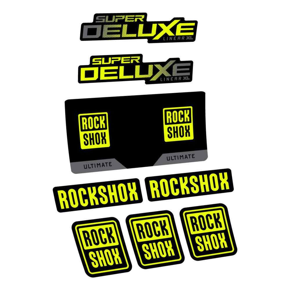Stickers RockShox Super Deluxe Ultimate 2027 compatibles - Autocollants amortisseur VTT
