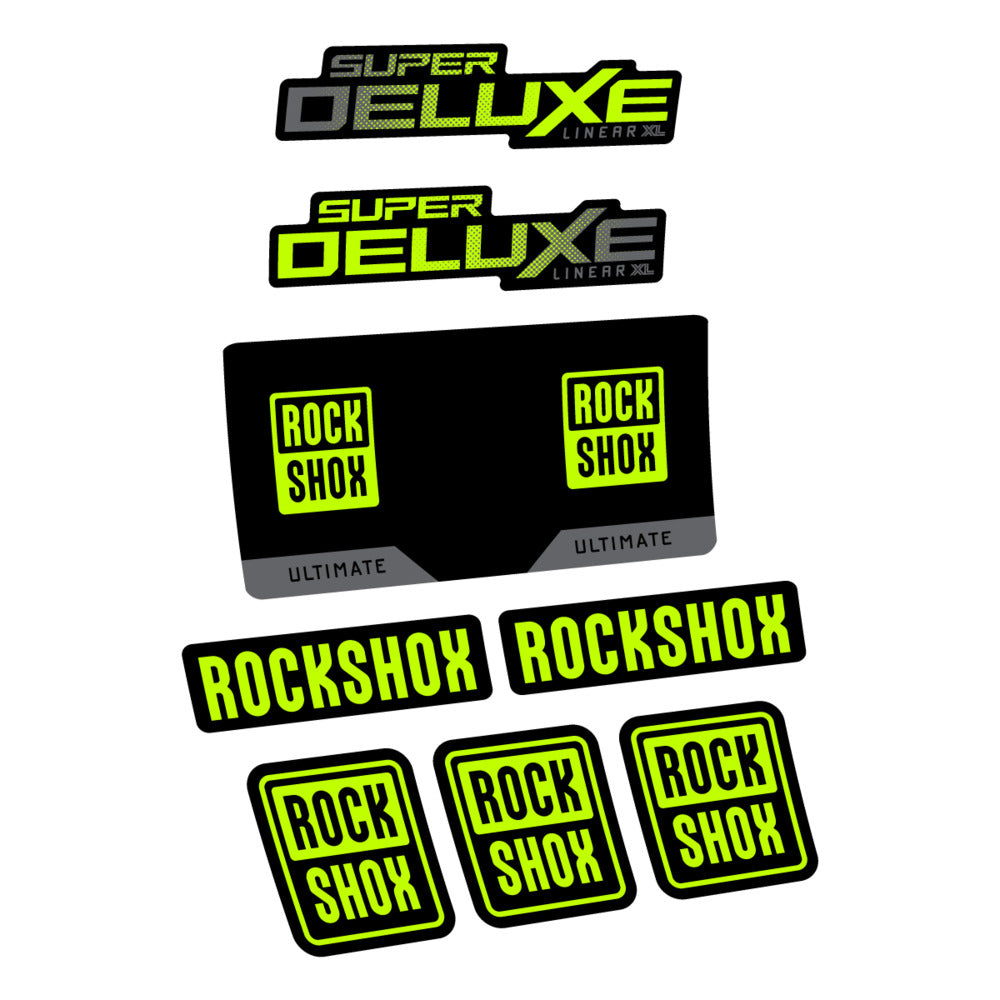 Stickers RockShox Super Deluxe Ultimate 2027 compatibles - Autocollants amortisseur VTT
