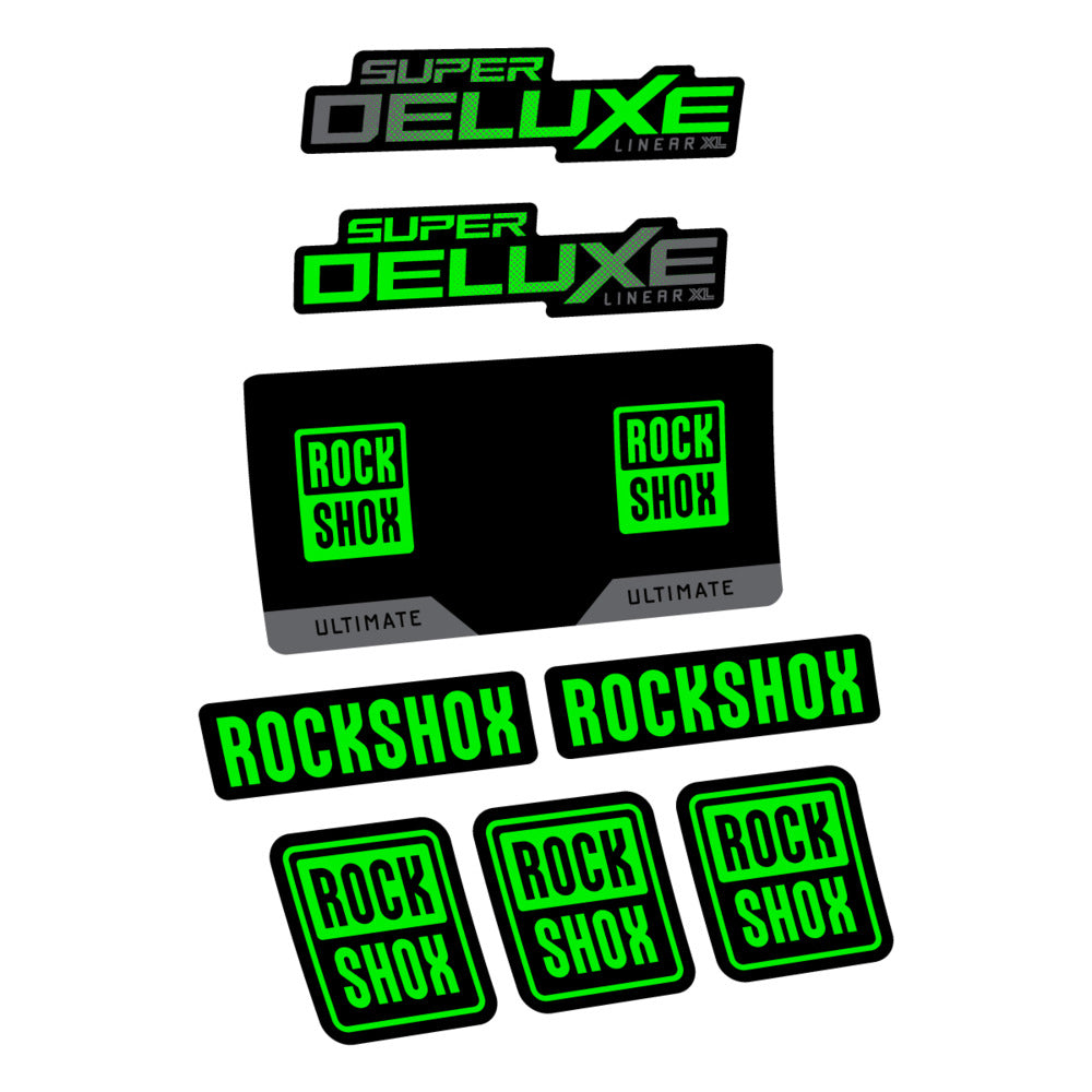 Stickers RockShox Super Deluxe Ultimate 2027 compatibles - Autocollants amortisseur VTT