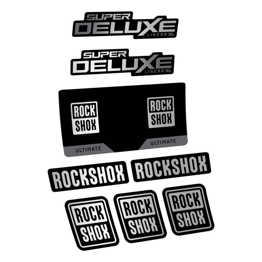 Stickers RockShox Super Deluxe Ultimate 2027 compatibles - Autocollants amortisseur VTT