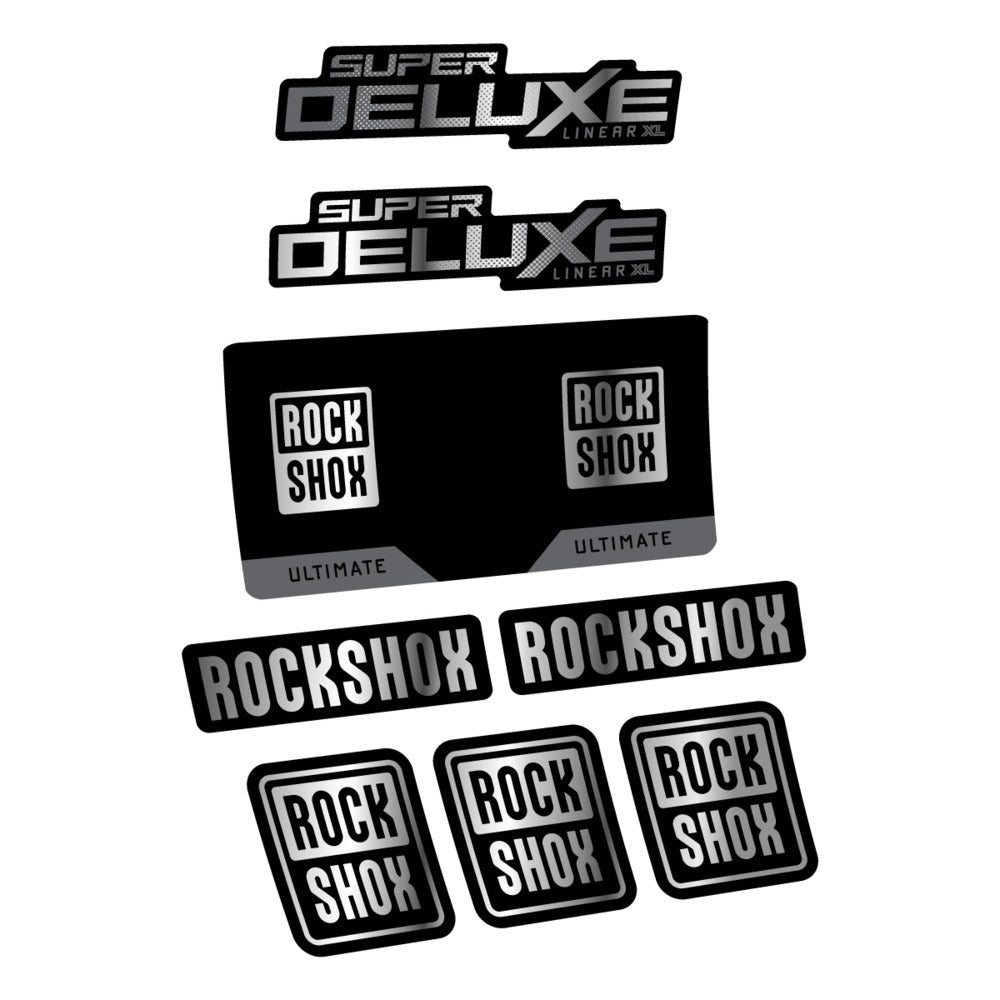 Stickers RockShox Super Deluxe Ultimate 2027 compatibles - Autocollants amortisseur VTT