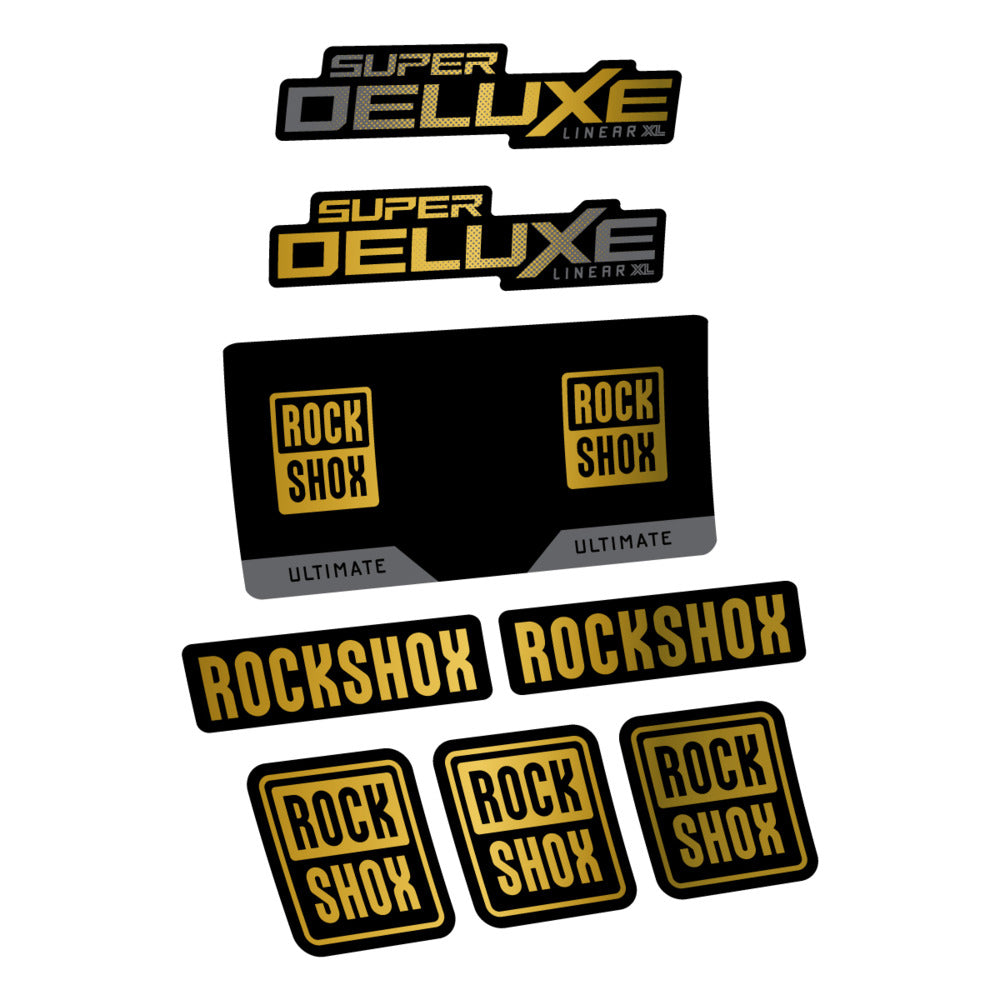 Stickers RockShox Super Deluxe Ultimate 2027 compatibles - Autocollants amortisseur VTT