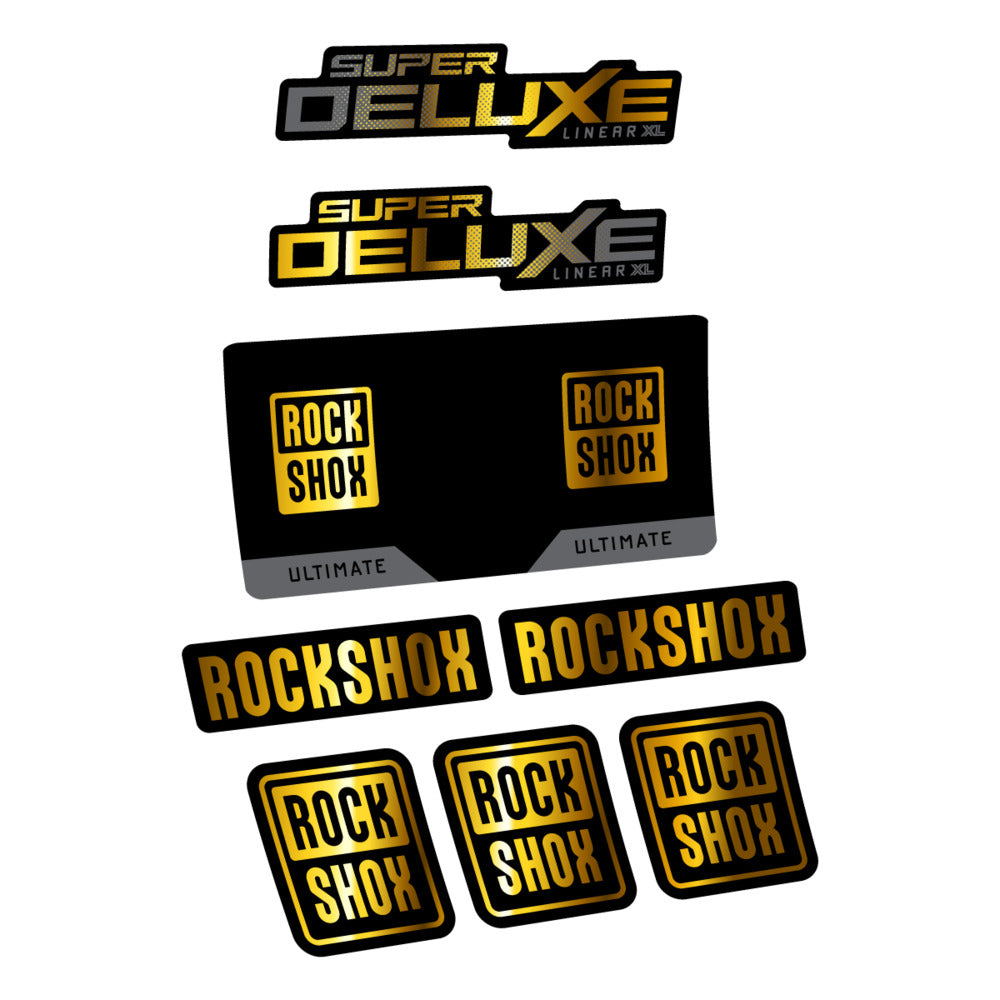 Stickers RockShox Super Deluxe Ultimate 2027 compatibles - Autocollants amortisseur VTT