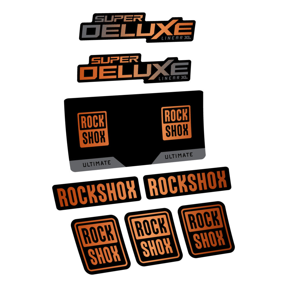Stickers RockShox Super Deluxe Ultimate 2027 compatibles - Autocollants amortisseur VTT