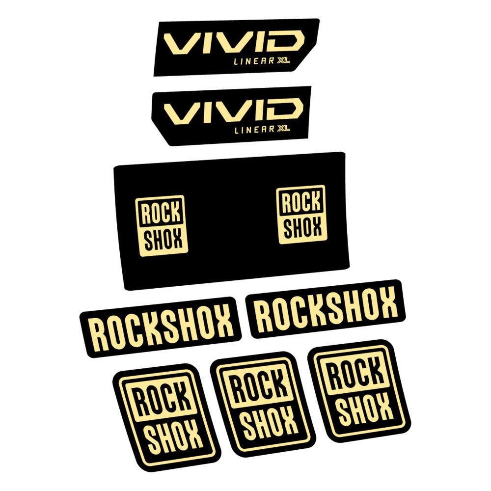 Stickers RockShox Vivid Base 2027 compatibles - Autocollants amortisseur VTT