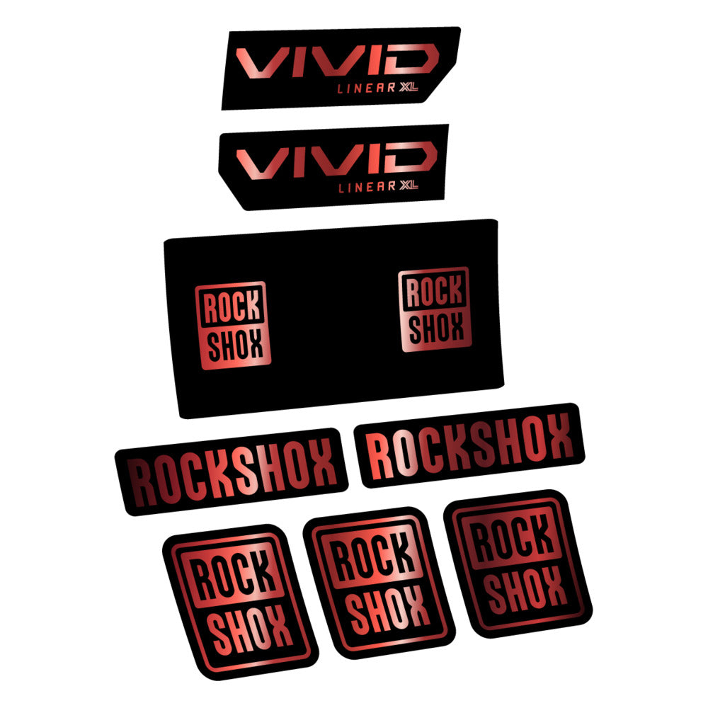 Stickers RockShox Vivid Base 2027 compatibles - Autocollants amortisseur VTT