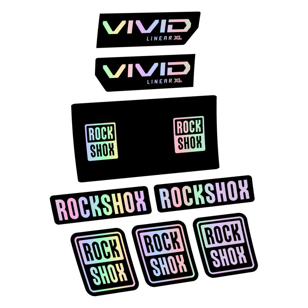 Stickers RockShox Vivid Base 2027 compatibles - Autocollants amortisseur VTT