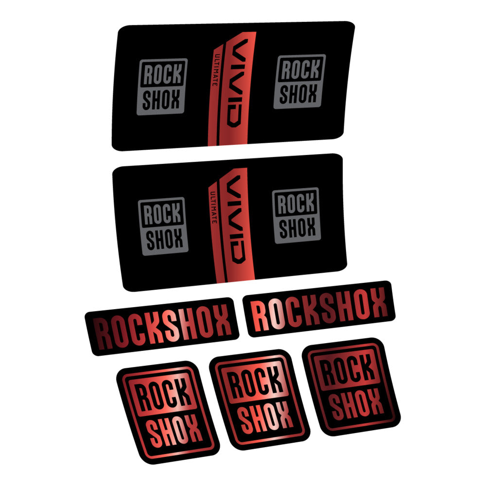 Stickers RockShox Vivid Coil Ultimate 2027 compatibles - Autocollants amortisseur VTT