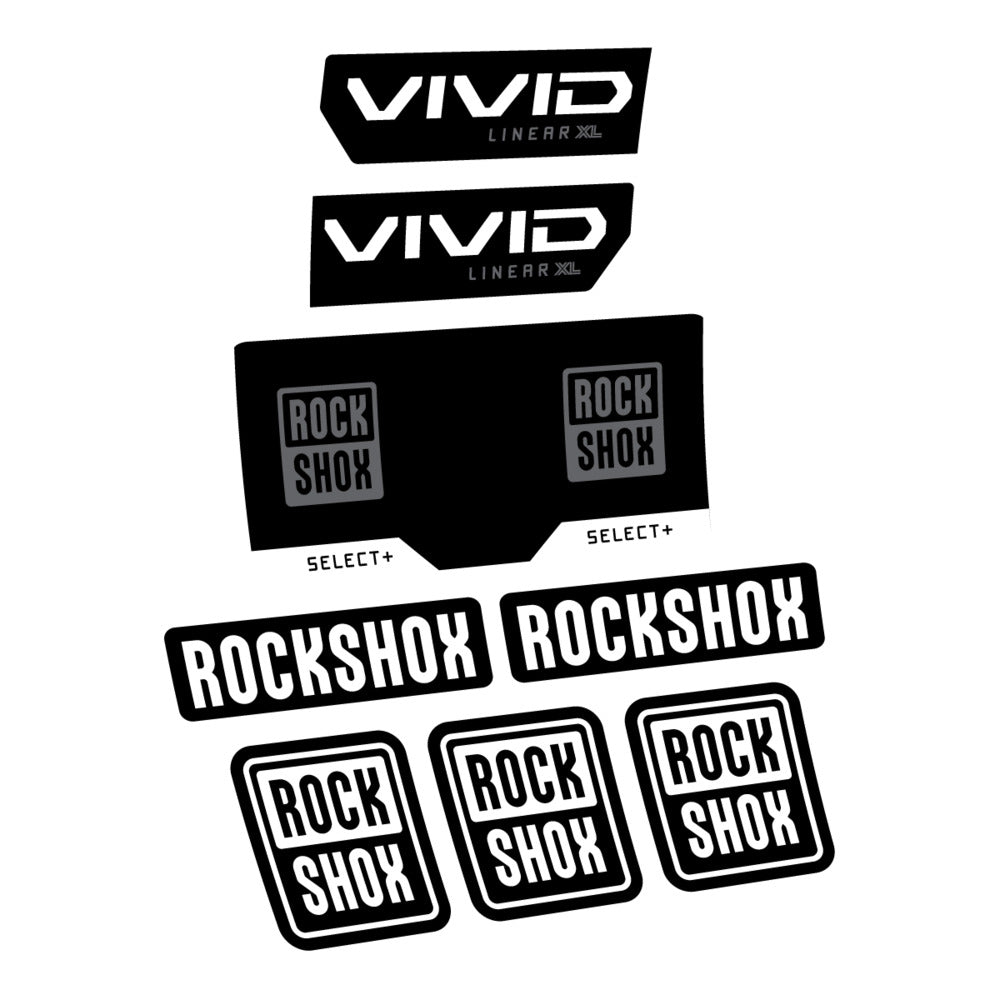Stickers RockShox Vivid Select 2027 compatibles - Autocollants amortisseur VTT