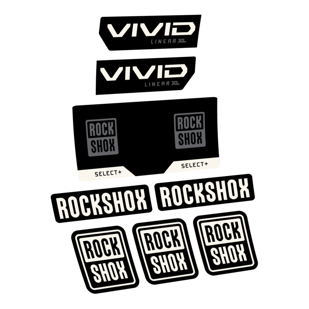 Stickers RockShox Vivid Select 2027 compatibles - Autocollants amortisseur VTT