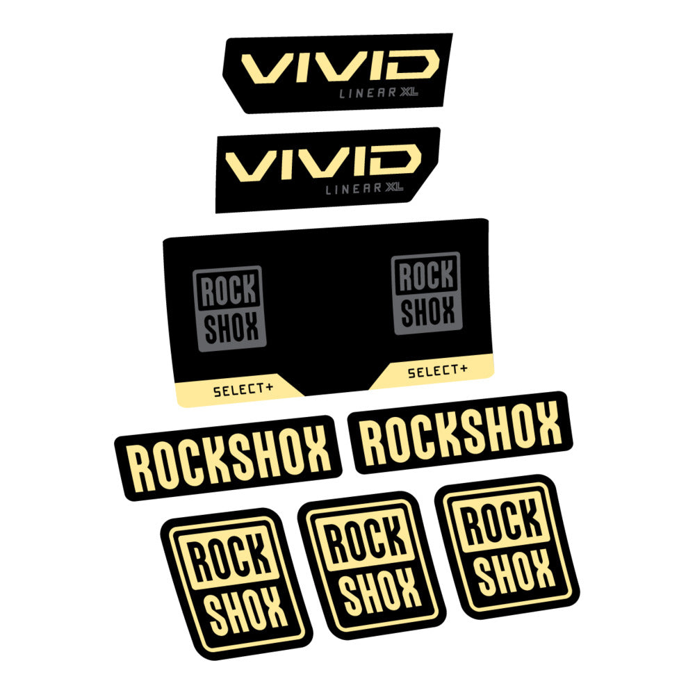 Stickers RockShox Vivid Select 2027 compatibles - Autocollants amortisseur VTT