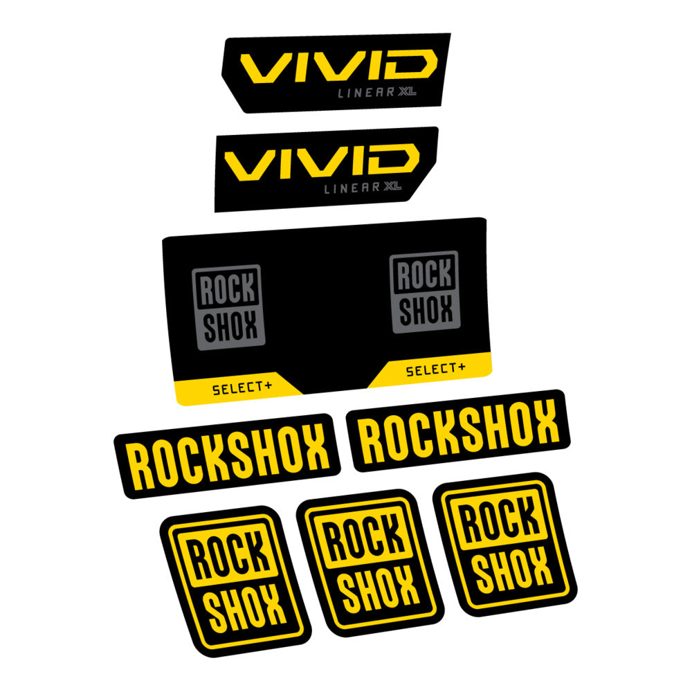 Stickers RockShox Vivid Select 2027 compatibles - Autocollants amortisseur VTT