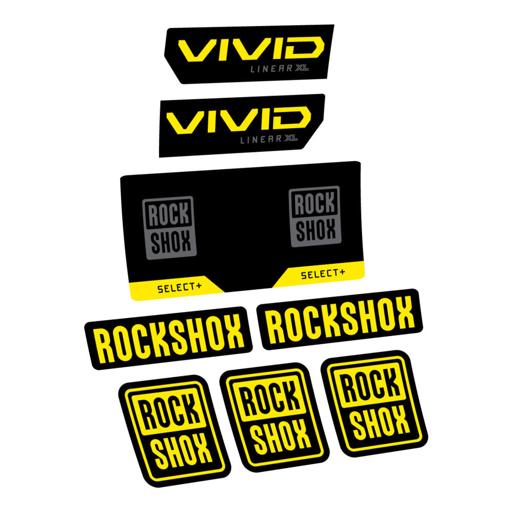 Stickers RockShox Vivid Select 2027 compatibles - Autocollants amortisseur VTT