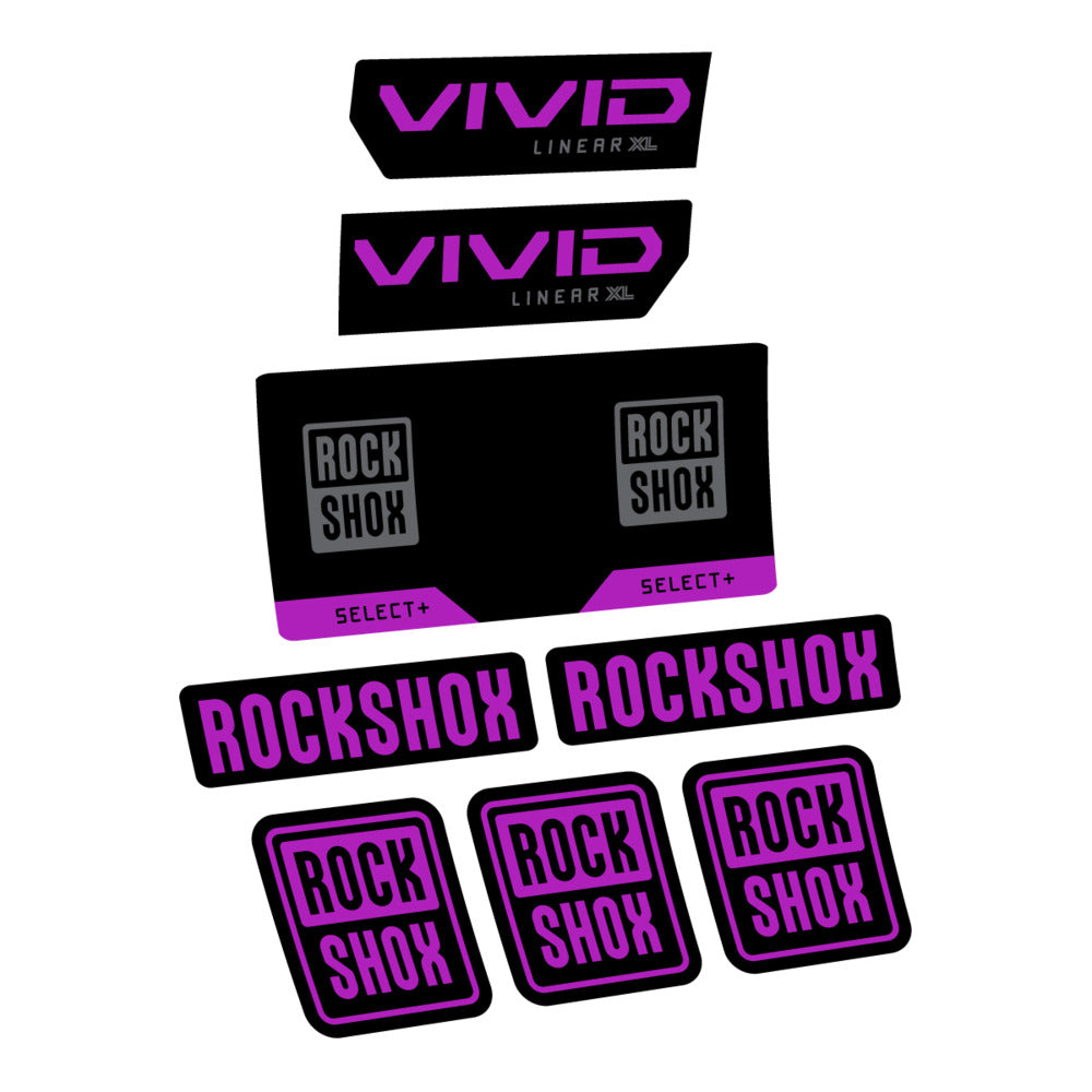 Stickers RockShox Vivid Select 2027 compatibles - Autocollants amortisseur VTT