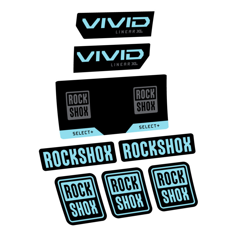 Stickers RockShox Vivid Select 2027 compatibles - Autocollants amortisseur VTT