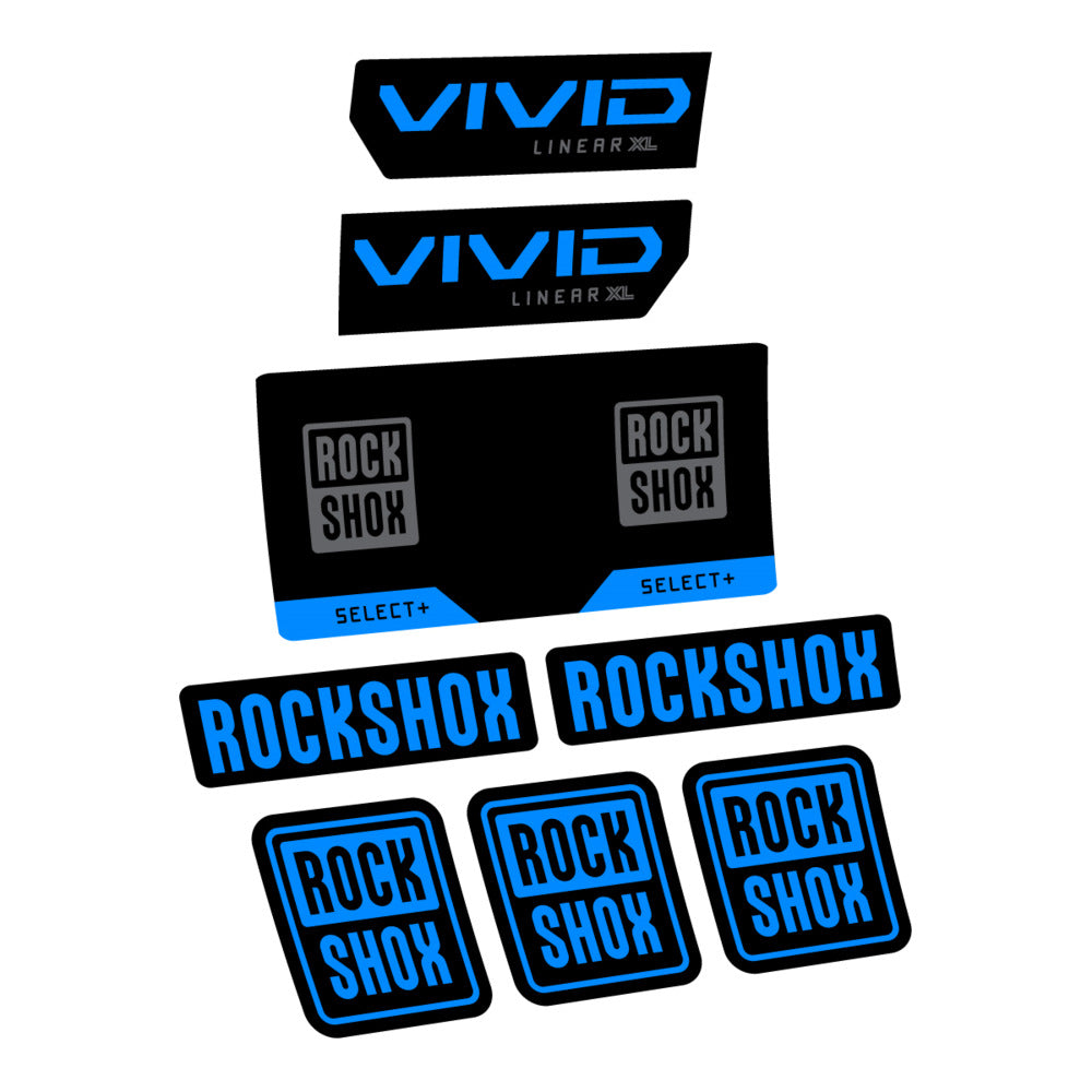 Stickers RockShox Vivid Select 2027 compatibles - Autocollants amortisseur VTT