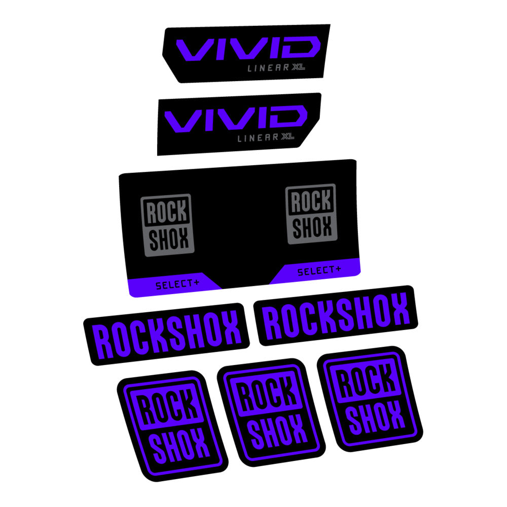 Stickers RockShox Vivid Select 2027 compatibles - Autocollants amortisseur VTT