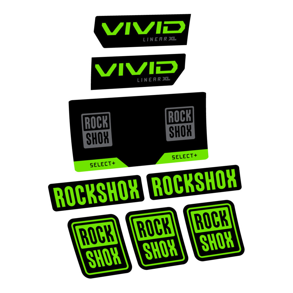 Stickers RockShox Vivid Select 2027 compatibles - Autocollants amortisseur VTT
