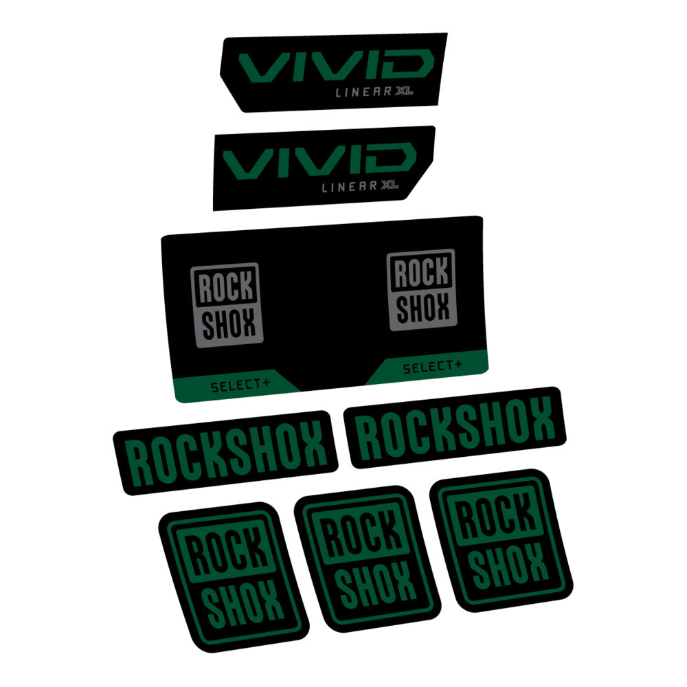 Stickers RockShox Vivid Select 2027 compatibles - Autocollants amortisseur VTT