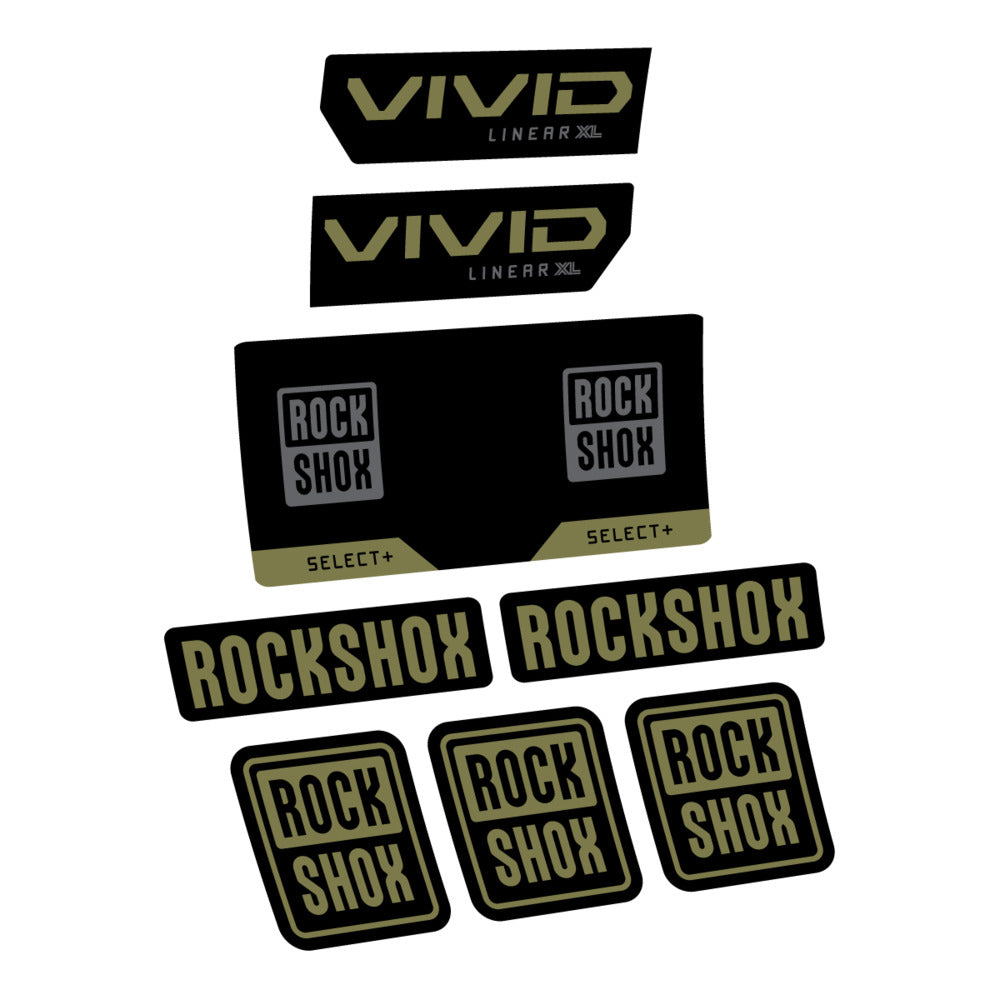 Stickers RockShox Vivid Select 2027 compatibles - Autocollants amortisseur VTT