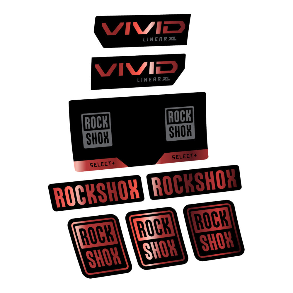 Stickers RockShox Vivid Select 2027 compatibles - Autocollants amortisseur VTT