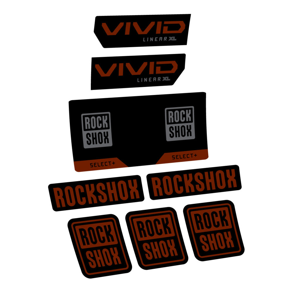 Stickers RockShox Vivid Select 2027 compatibles - Autocollants amortisseur VTT