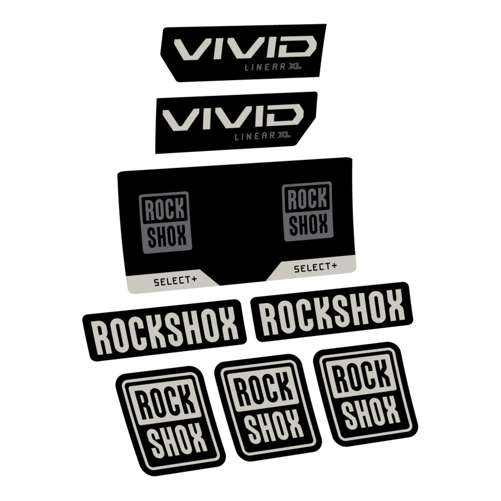 Stickers RockShox Vivid Select 2027 compatibles - Autocollants amortisseur VTT