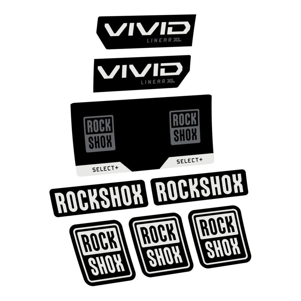 Stickers RockShox Vivid Select 2027 compatibles - Autocollants amortisseur VTT