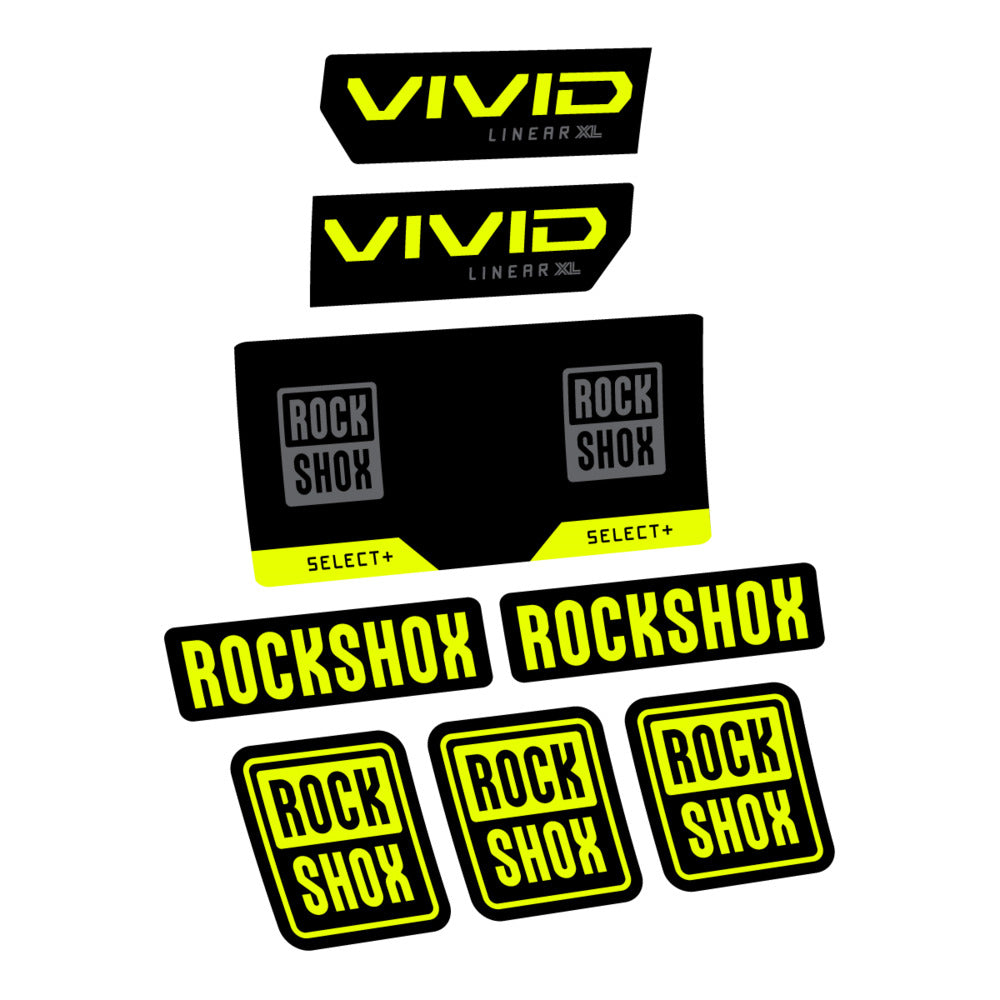 Stickers RockShox Vivid Select 2027 compatibles - Autocollants amortisseur VTT