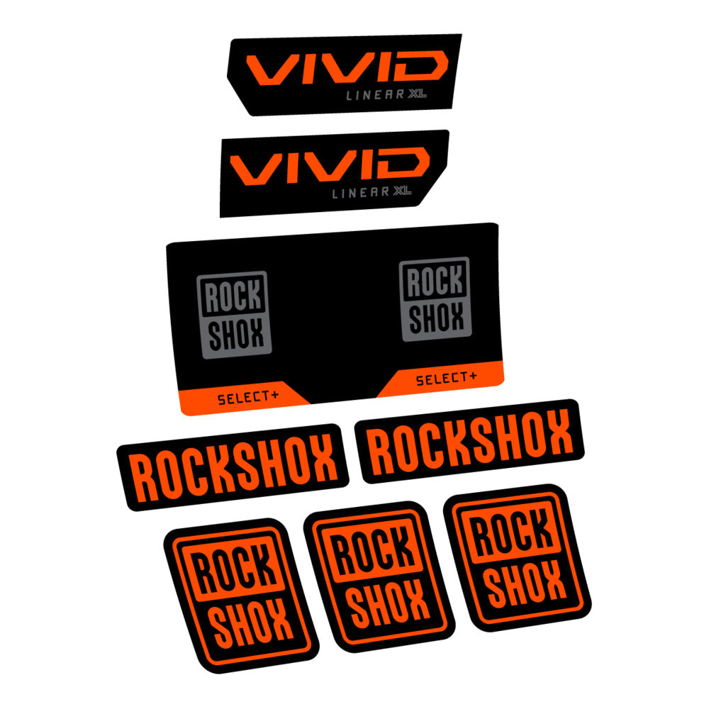 Stickers RockShox Vivid Select 2027 compatibles - Autocollants amortisseur VTT