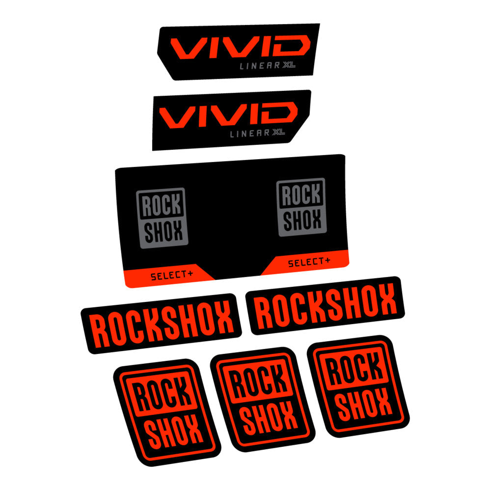 Stickers RockShox Vivid Select 2027 compatibles - Autocollants amortisseur VTT