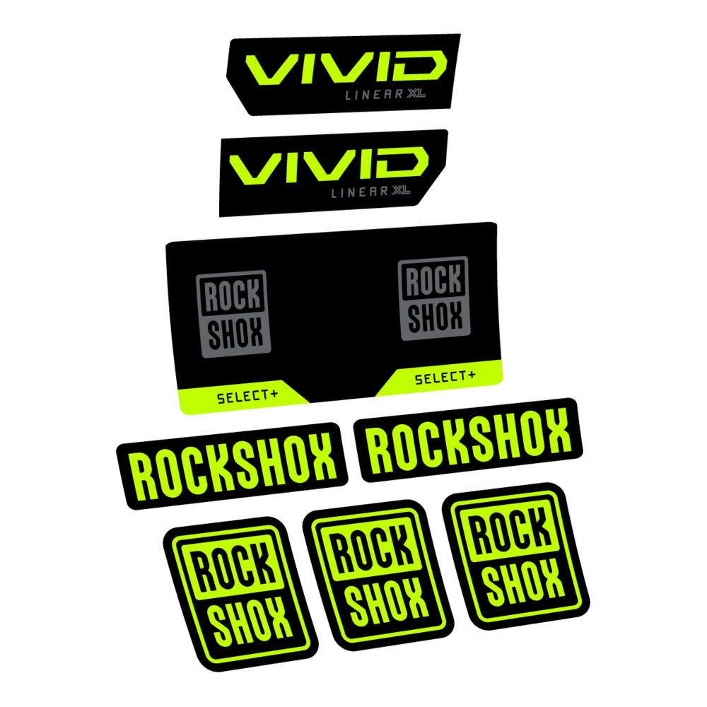 Stickers RockShox Vivid Select 2027 compatibles - Autocollants amortisseur VTT