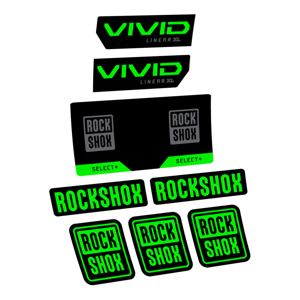 Stickers RockShox Vivid Select 2027 compatibles - Autocollants amortisseur VTT