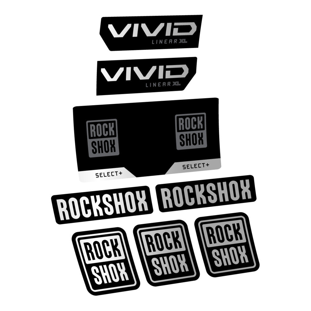Stickers RockShox Vivid Select 2027 compatibles - Autocollants amortisseur VTT